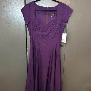 Stop Staring! Mad Style Eggplant Cap Sleeve Swing Size 14